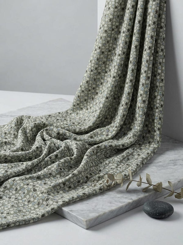 Olive Stylized Floral Vine Rayon Digital Printed Fabric - Fabric Editorial Studio Flatlay Lookbook - RA-0-MA0987-110