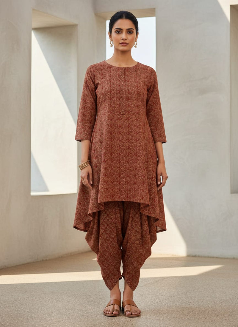 Innovative Birds Brown Colour Digital Printed Fabric - Cotton