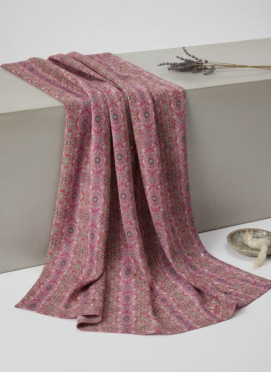 Classical Damask With Charm Colour Digital Printed Fabric - Rayon