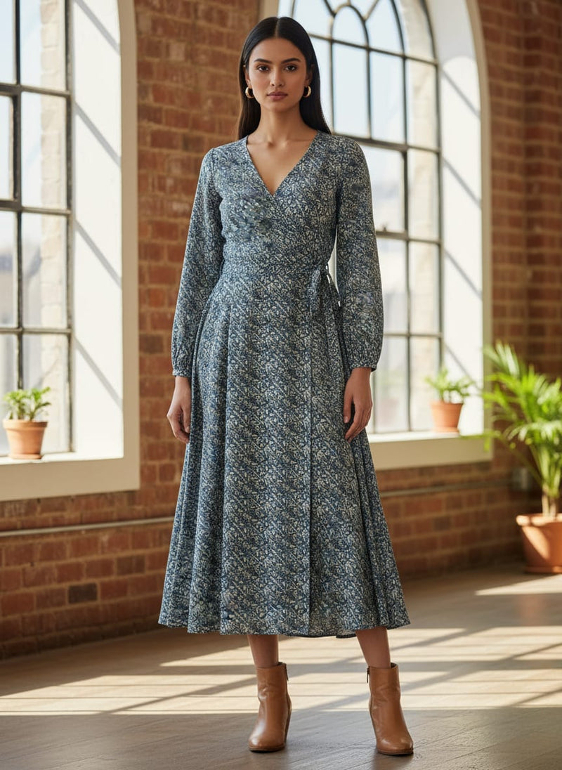 Tiny Branch With Morden Leaves Digital Printed Fabric - Weightless
