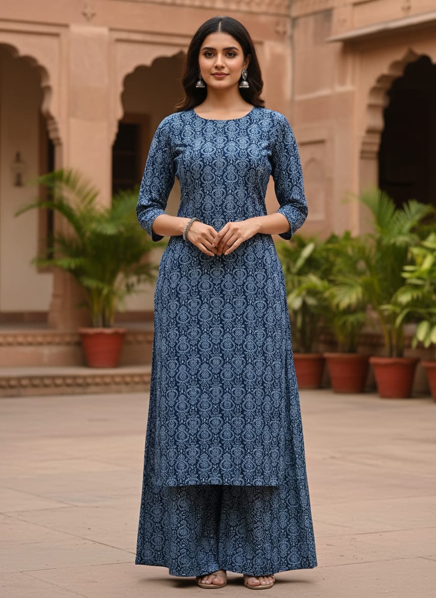 Morden Ogee Seamless Repeat Digital Printed Fabric - Rayon