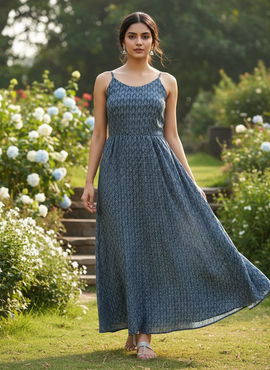 Morden Ogee Seamless Repeat Digital Printed Fabric - Pure Chinon