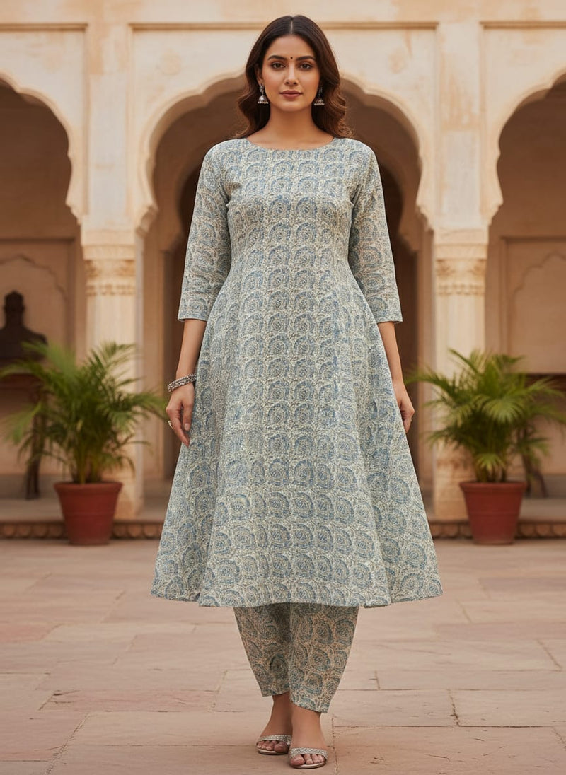 Innovative Art Of Leaves Digital Printed Fabric - Kora Silk