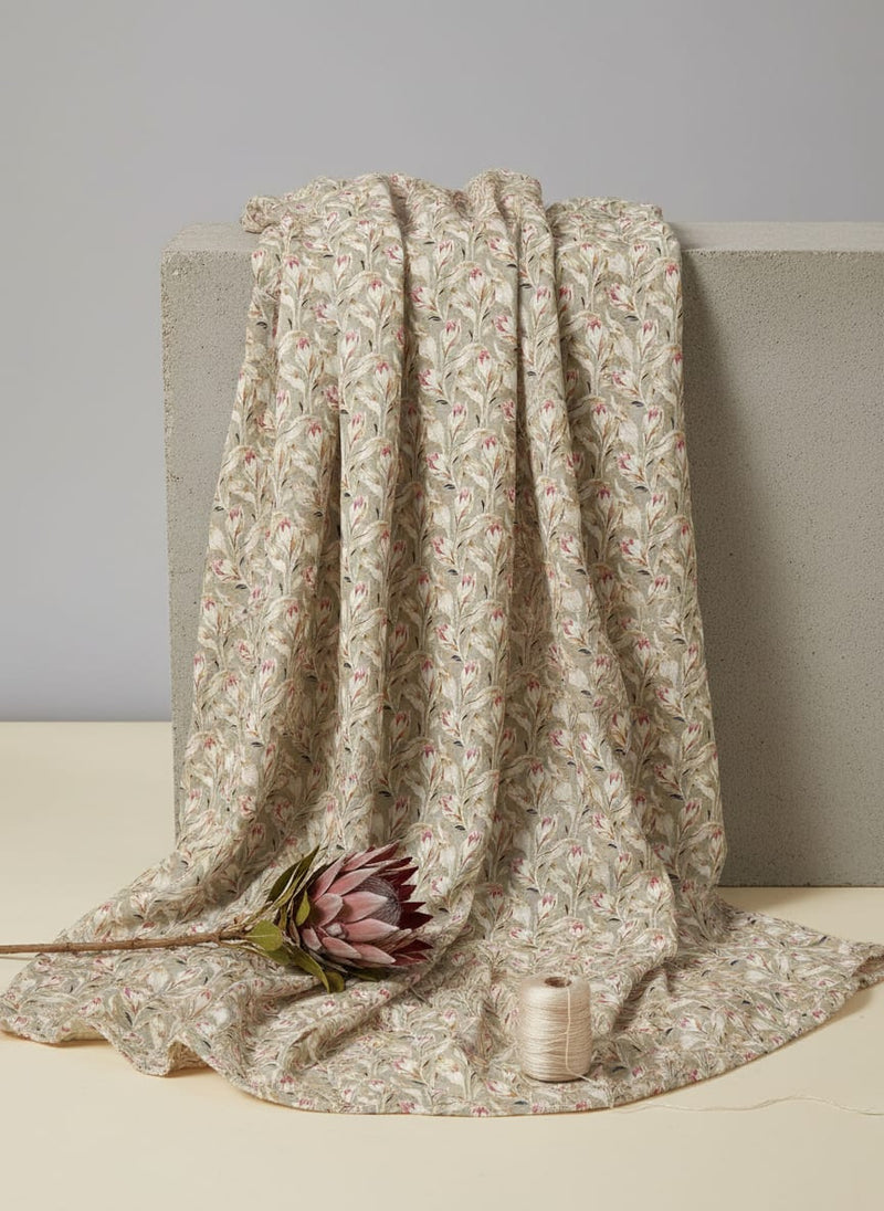 Seamless Roses Blossom Digital Printed Fabric - Poly Muslin