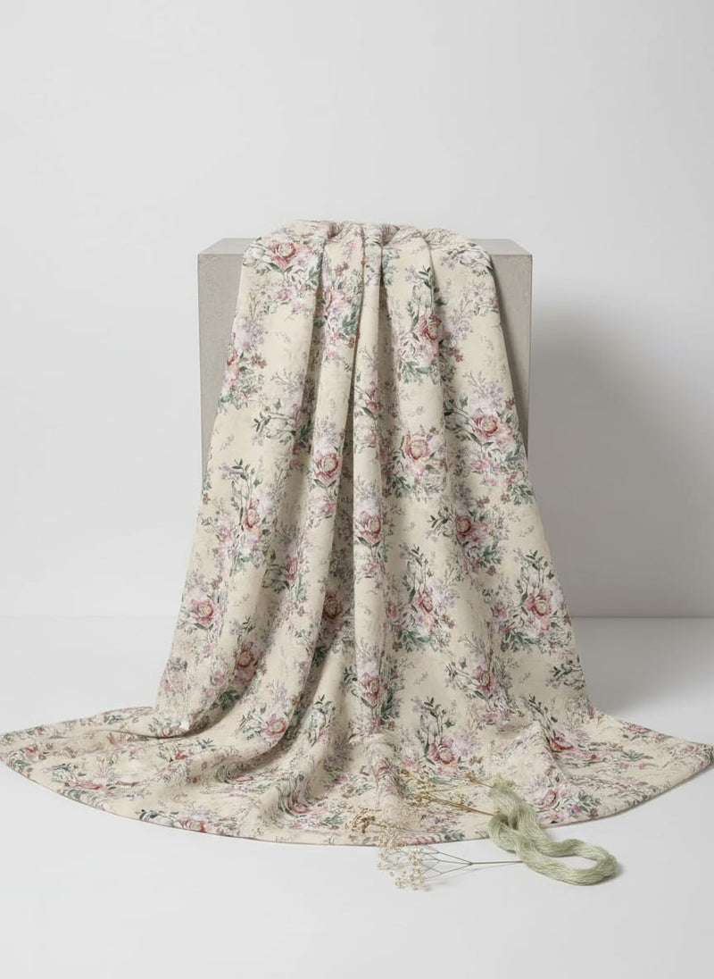 Cool Summer Carnation Flower Digital Printed Fabric - Weightless