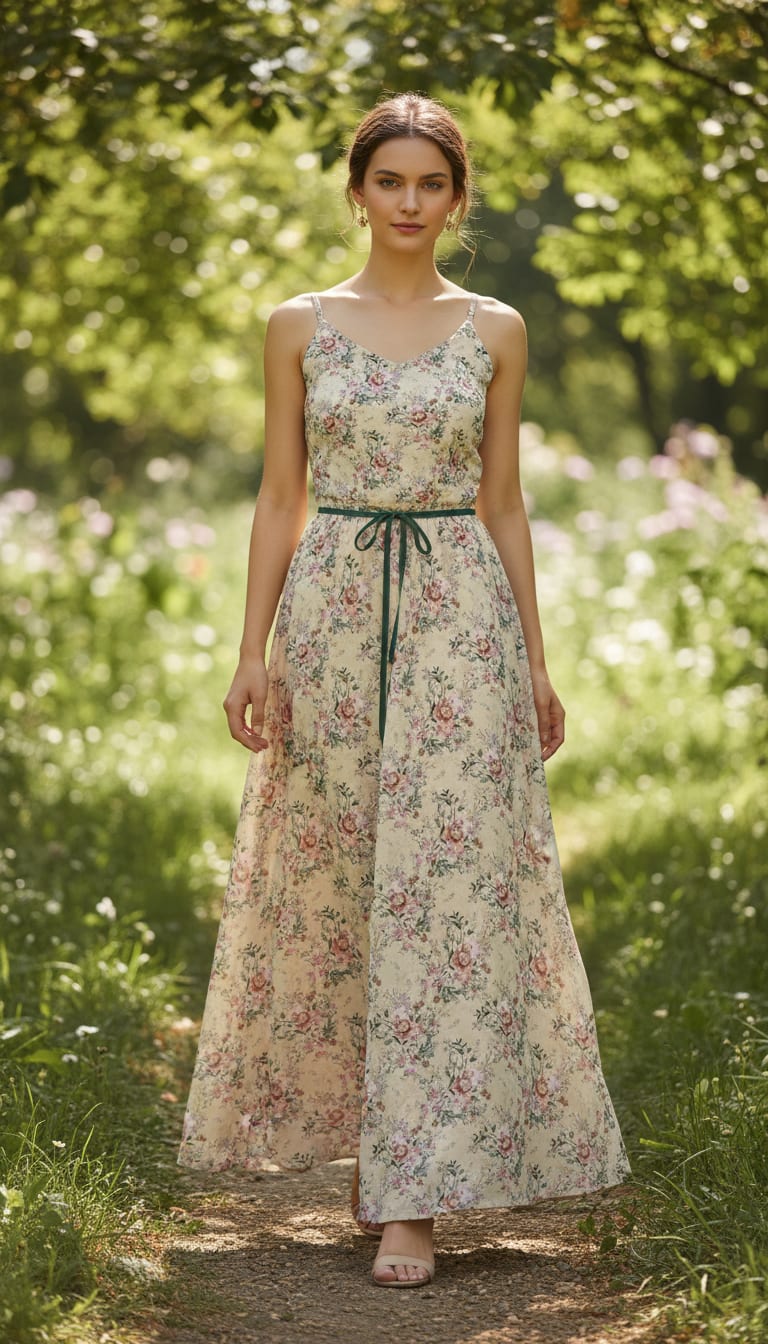 Cream Vintage Floral Bouquet Pure Georgette Digital Printed Fabric