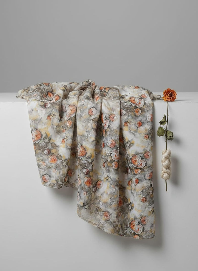 Watercolour Morden Colour Roses Digital Printed Fabric - Weightless