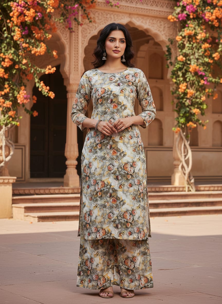 Watercolour Morden Colour Roses Digital Printed Fabric - Cotton