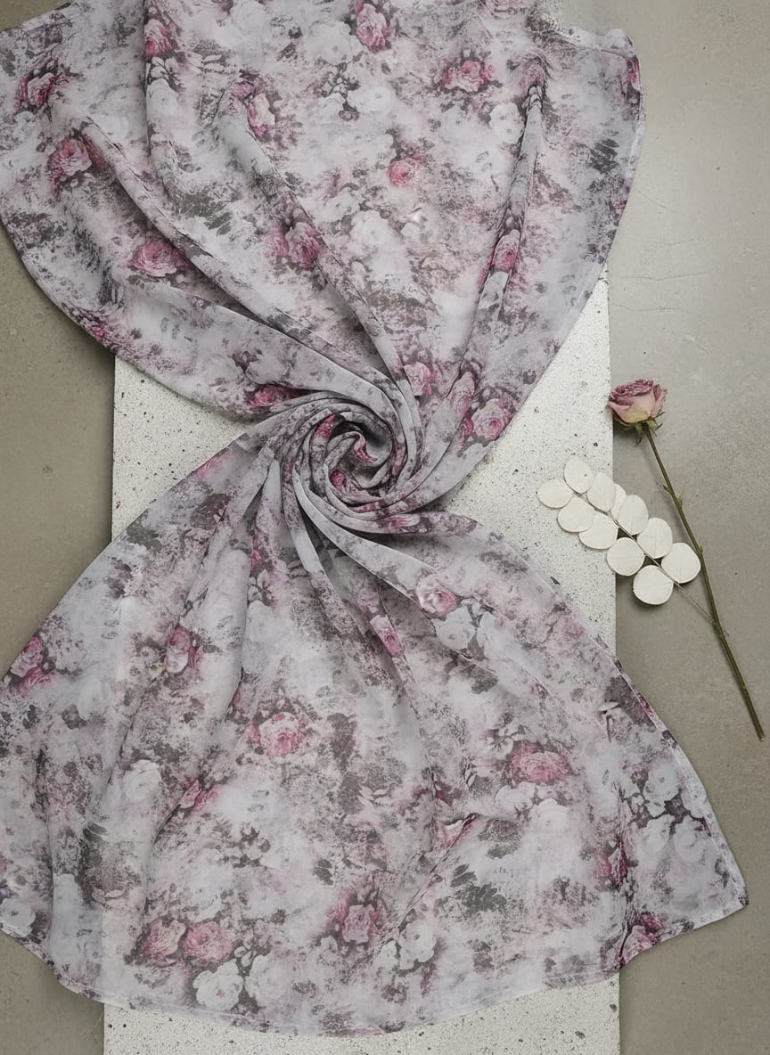 Vintage Floral Art Collection Digital Printed Fabric - Weightless