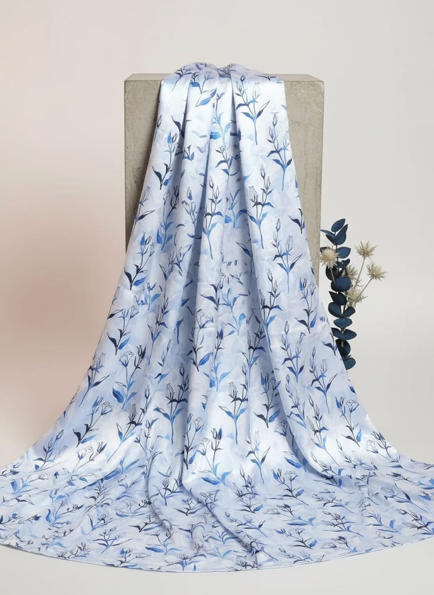 A Print Painted in Porcelain Blues