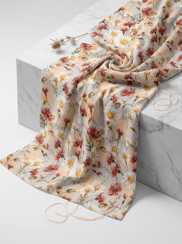 Multicolor Wildflower Meadow Floral Rayon Digital Printed Fabric - Fabric Editorial Studio Flatlay Lookbook - RA-0-TA06071-110