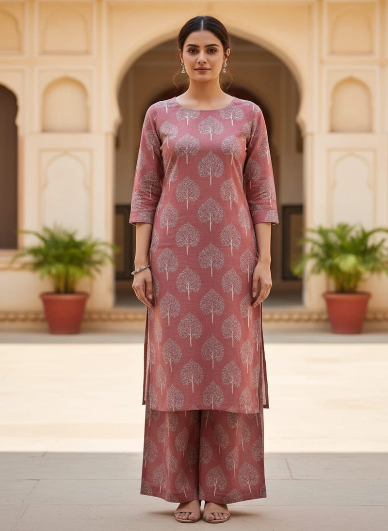 Simply Mimi Leaves Pattern Digital Printed Fabric - Linen