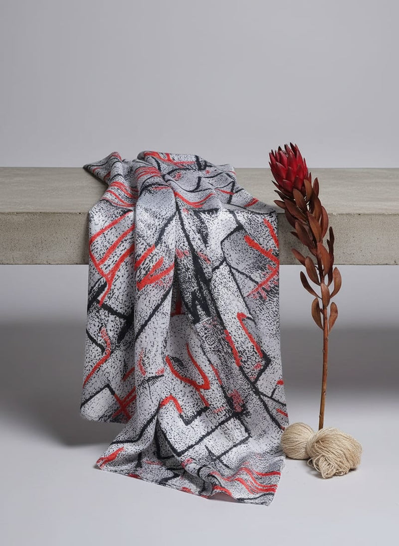 Vintage Art Of Wall Digital Printed Fabric - Upada Silk