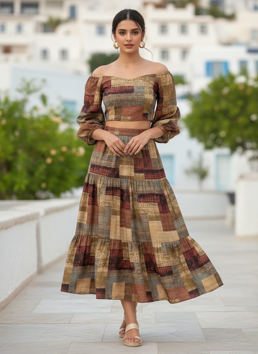 Decorative Morden Art Digital Printed Fabric - Upada Silk