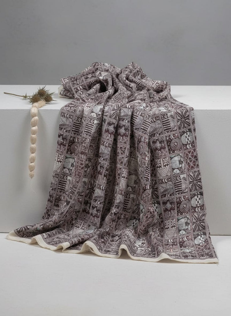 Greek Art Of Multitype Pattern Digital Printed Fabric - Upada Silk