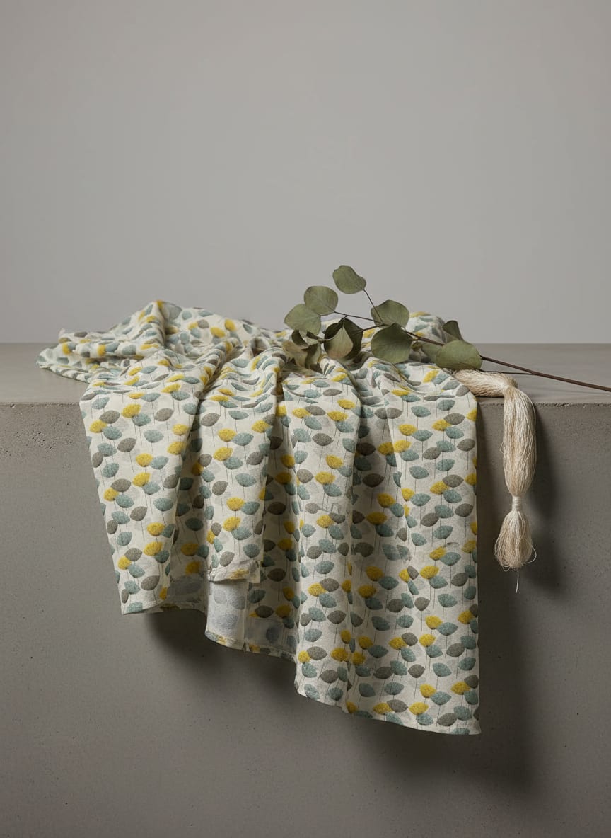 Multicolor Abstract Dandelion Forest Weightless Digital Printed Fabric