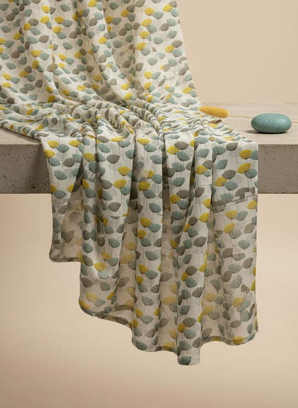 Multicolor Abstract Botanical Trees Pure Chinon Digital Printed Fabric - Fabric Editorial Studio Flatlay Lookbook - PC-0-TA0128-106