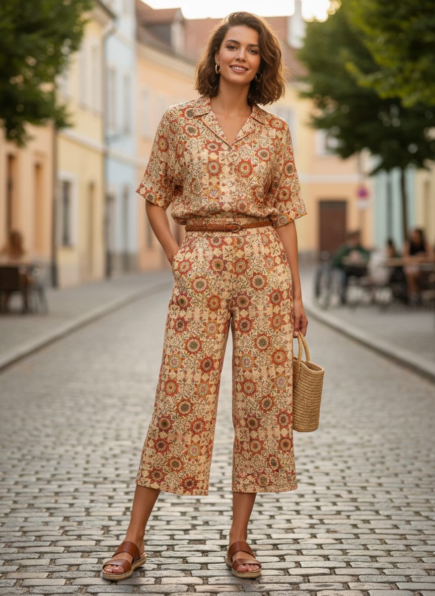 Vintage And Inspire Suzani With Leaves Digital Printed Fabric - Pure Muslin