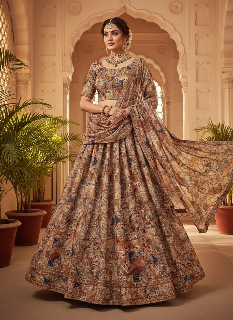 Clothes Pieces With Doted Pattern Digital Printed Fabric - Kora Silk