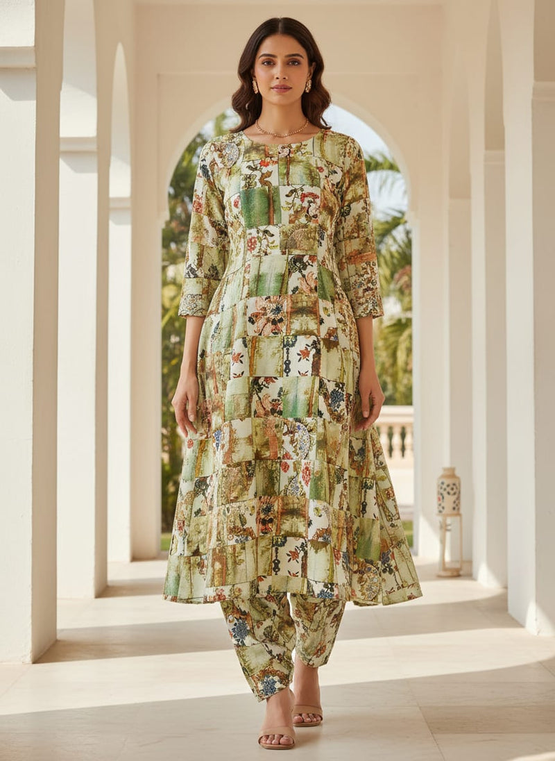 Coolest Multitype Of Design Digital Printed Fabric - Kora Silk