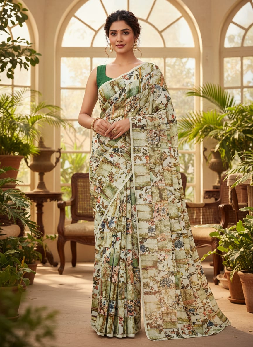 Coolest Multitype Of Design Digital Printed Fabric - Upada Silk