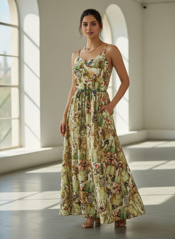 Coolest Multitype Of Design Digital Printed Fabric - Upada Silk - Slip Dress Lookbook - US-0-TA0184-110 - alternate view