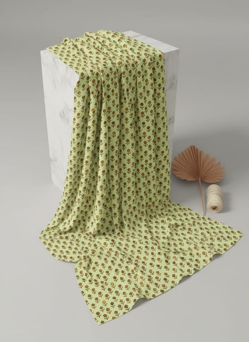 Tiny Golden Flower With Deco Colour Digital Printed Fabric - Weightless