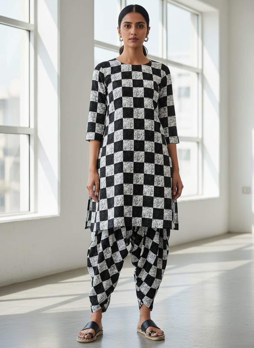 Where Classic Checks Meet Modern Marble