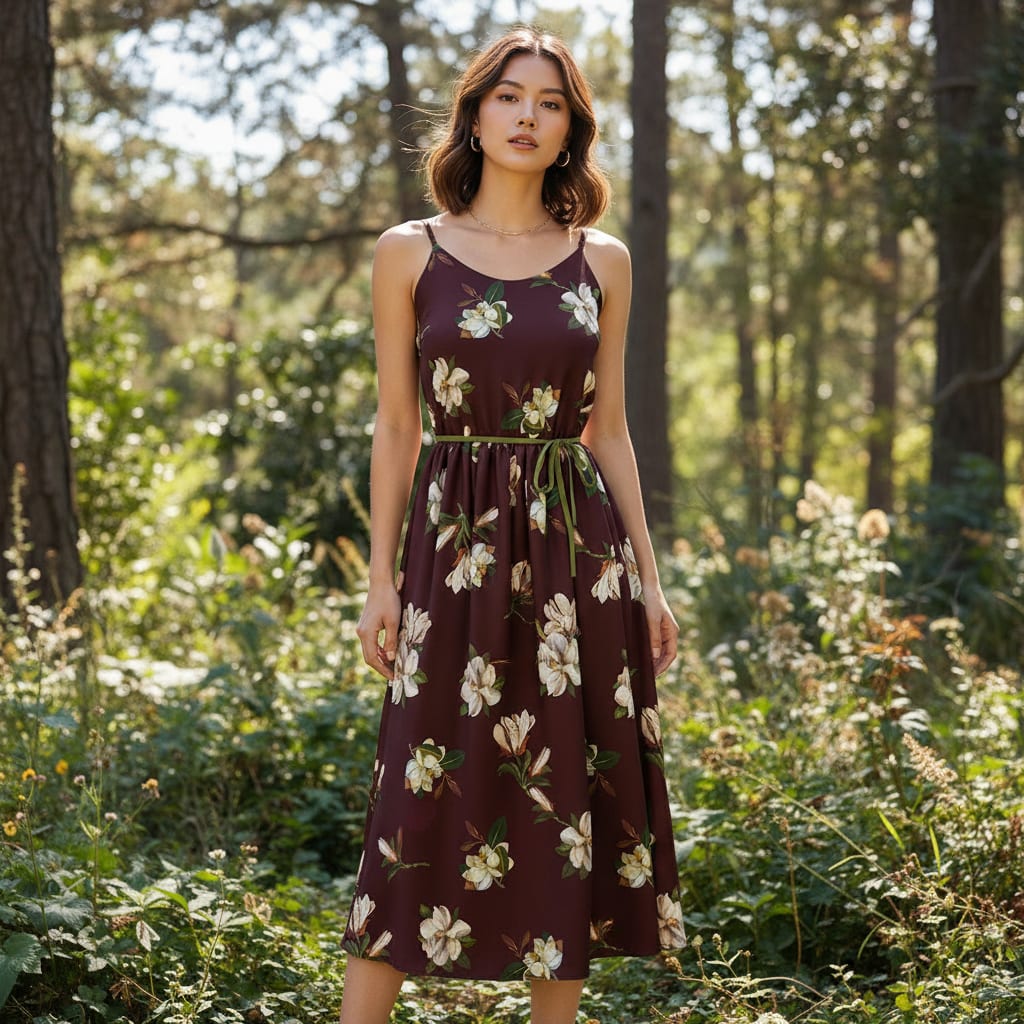 Big White Flower Repeat Digital Printed Fabric