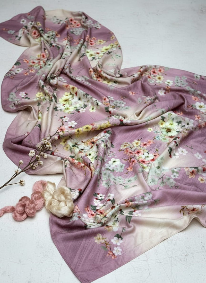 Multicolor Floral Vine Digital Printed Fabric
