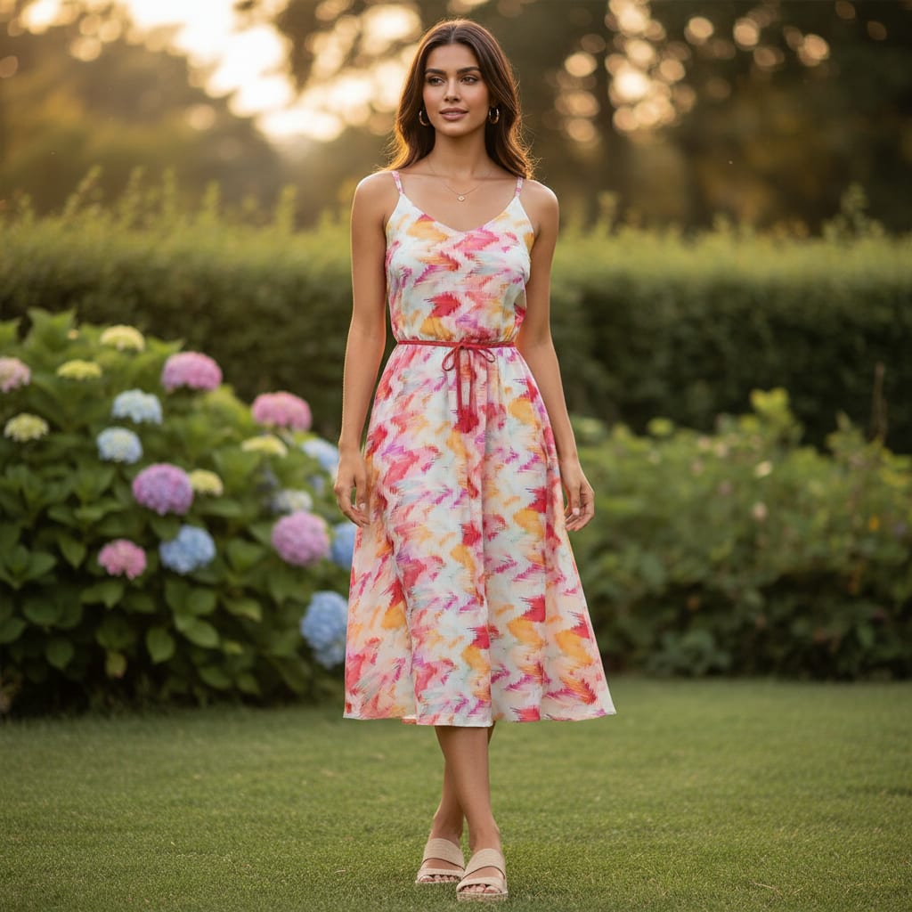 Beautiful Multi-Color Leheriya Digital Printed Fabric