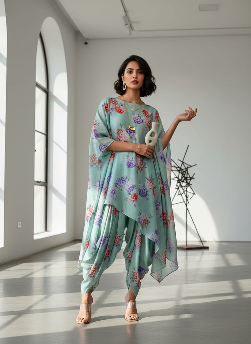 Beautiful Three Colour Geranium Flower Digital Printed Fabric - Cotton
