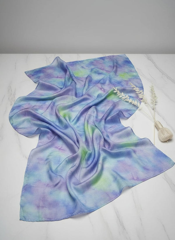 Classic Spotted Blue & Green Digital Printed Fabric - Pure Chinon - Fabric Editorial Studio Flatlay Lookbook - PC-0-TA08260P2-106