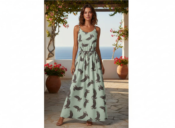 Seamless Eagle Bird Pattern Digital Printed Fabric - Silk Crepe - alternate view
