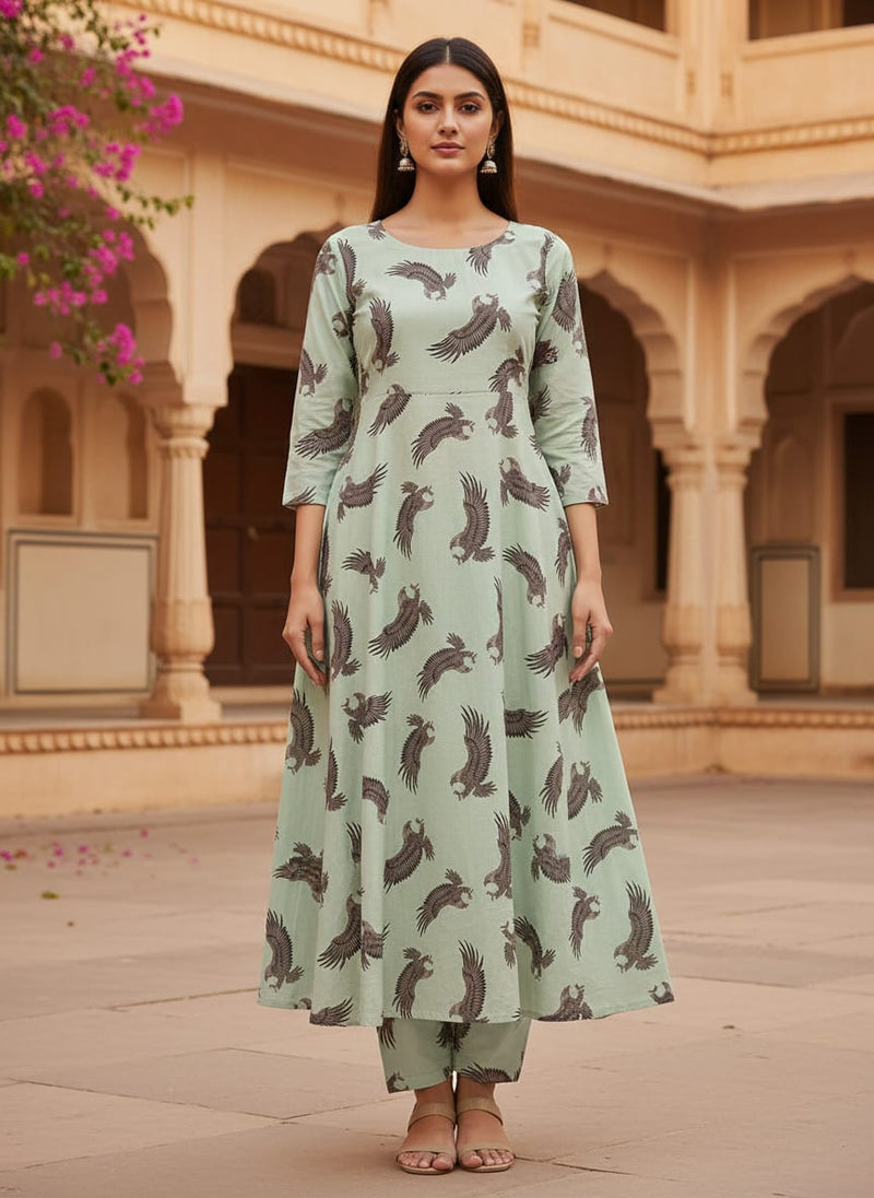 Seamless Eagle Bird Pattern Digital Printed Fabric - Cotton