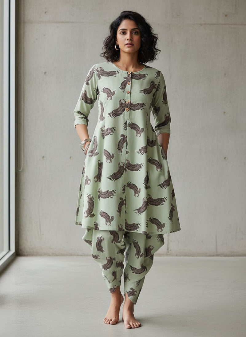 Seamless Eagle Bird Pattern Digital Printed Fabric - Cotton