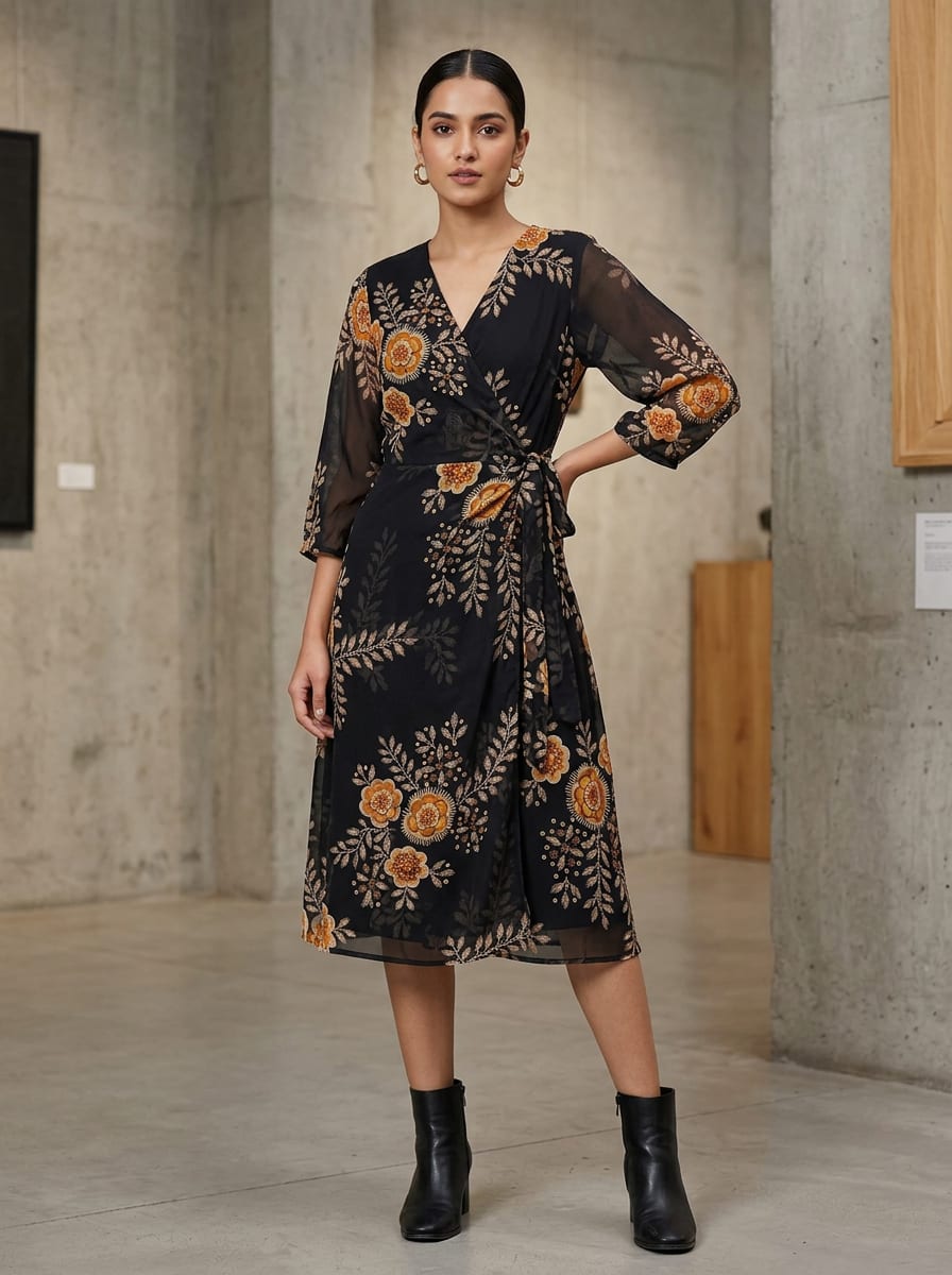 A Midnight Bloom on Sheer Cloth