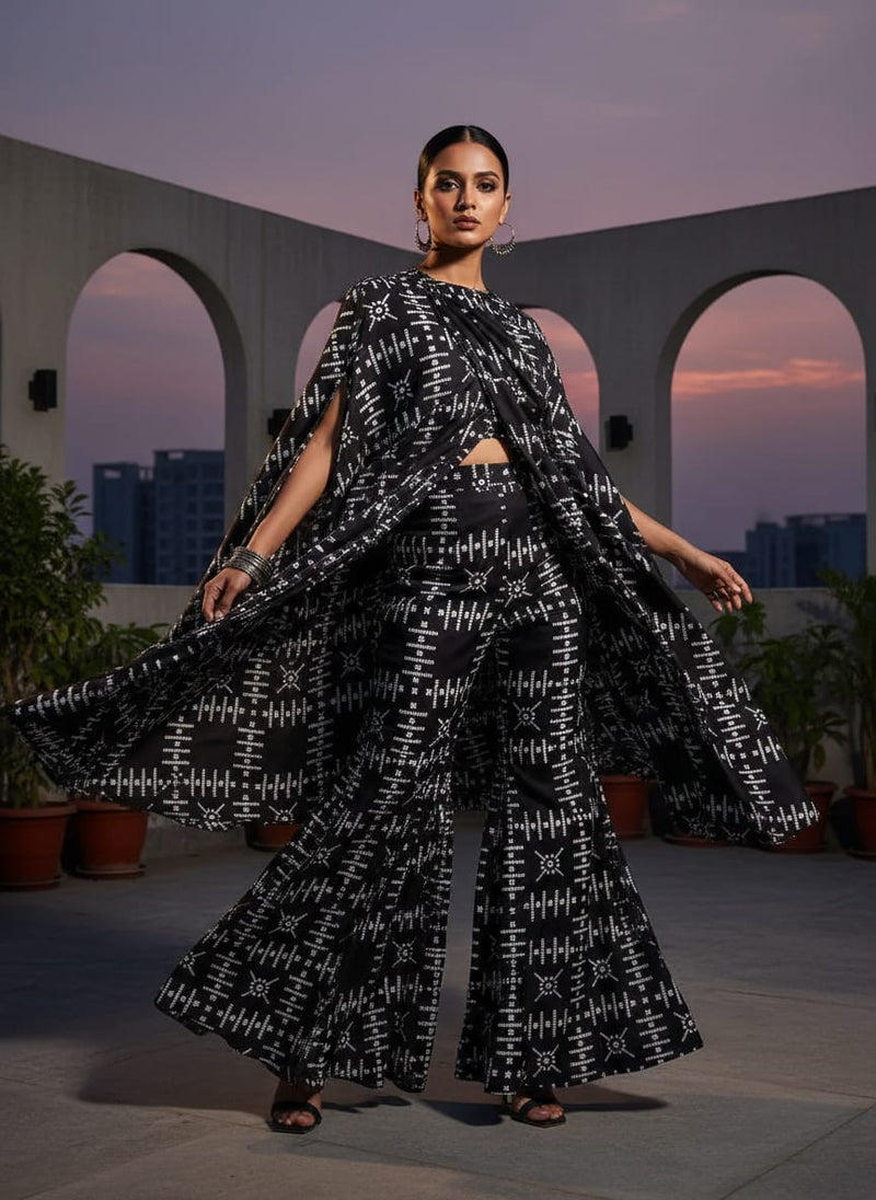 Morden Digital Art Of Doted Lining Digital Printed Fabric - Silk Crepe