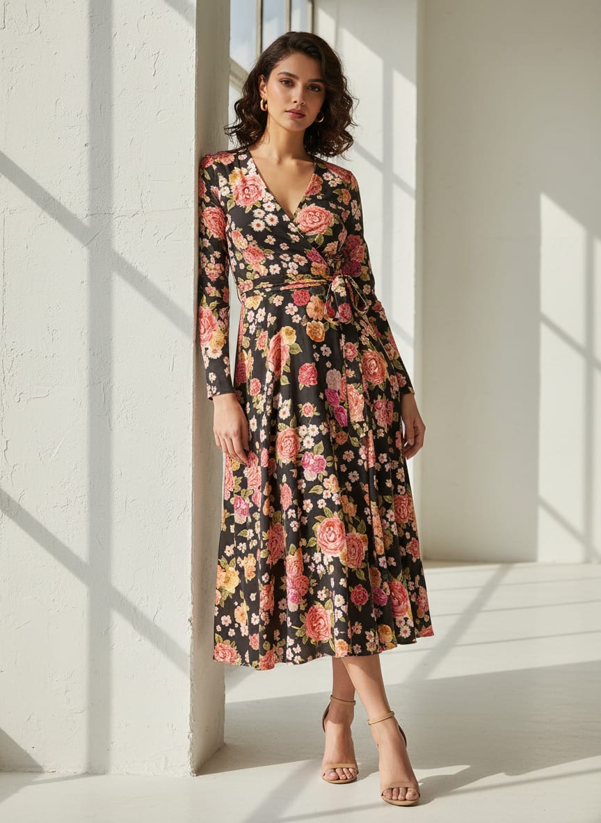 Multicolour Anemone Roses With Digital Printed Fabric - Weightless