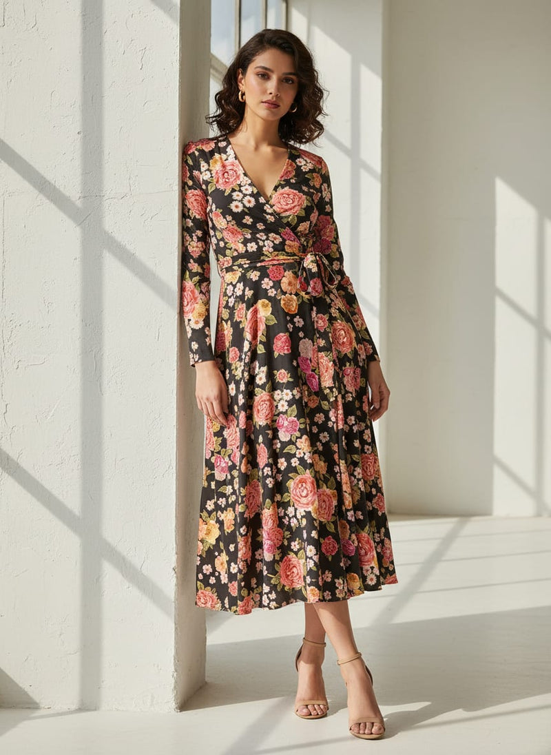 Multicolour Anemone Roses With Digital Printed Fabric - Weightless
