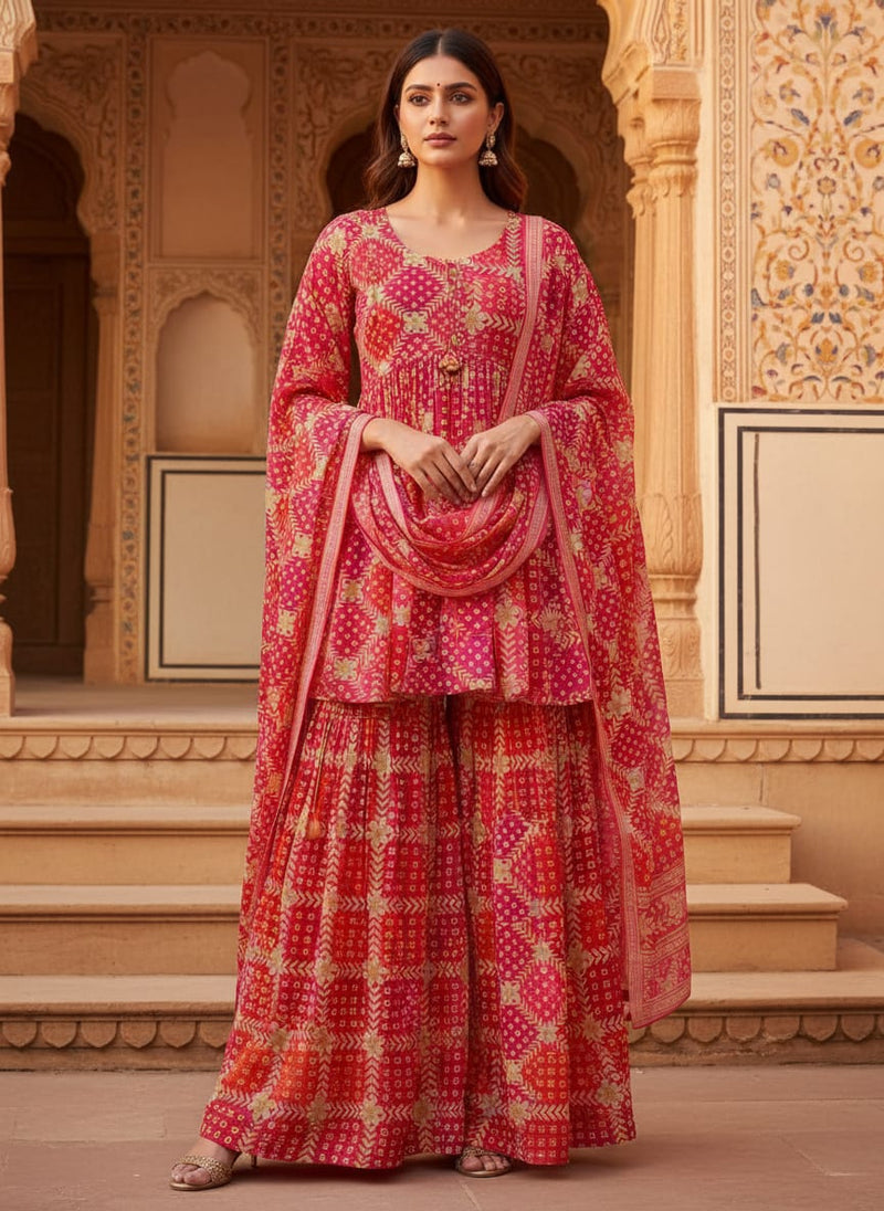 Multicolour With Flower Honeycomb Digital Printed Fabric - Weightless