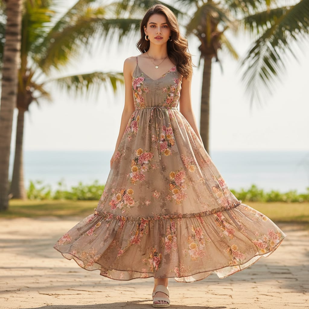 Fragrance Multitype Of Flower Digital Printed Fabric - Weightless