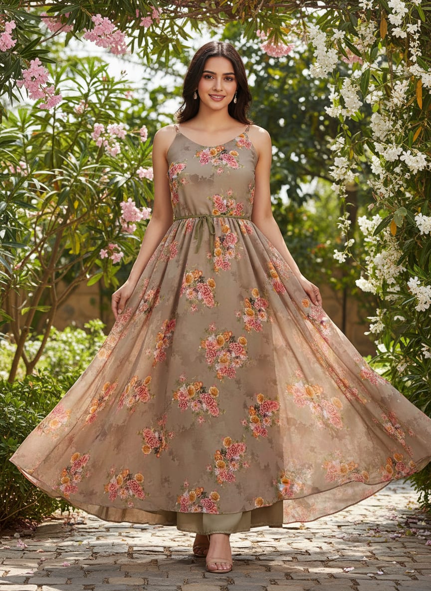 Fragrance Multitype Of Flower Digital Printed Fabric - Weightless
