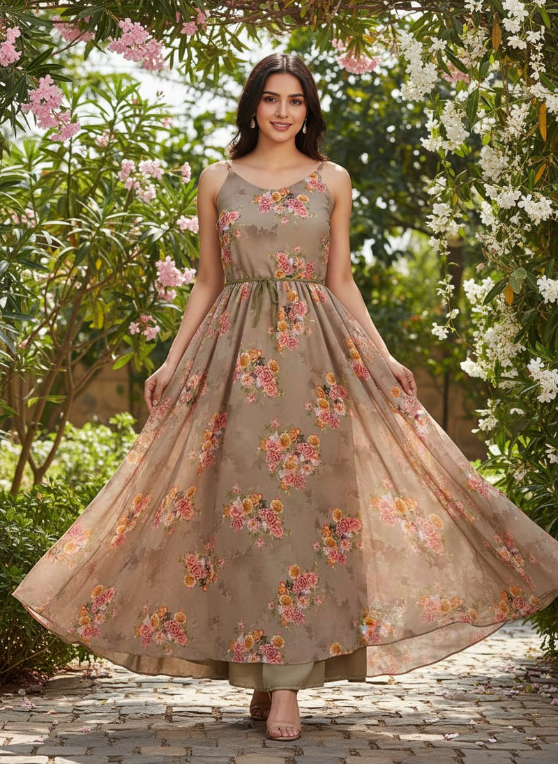 Fragrance Multitype Of Flower Digital Printed Fabric - Weightless