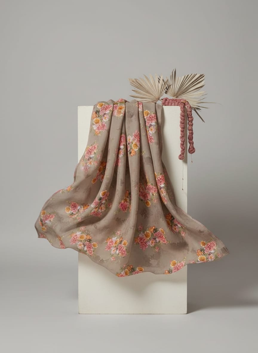 Fragrance Multitype Of Flower Digital Printed Fabric - Weightless