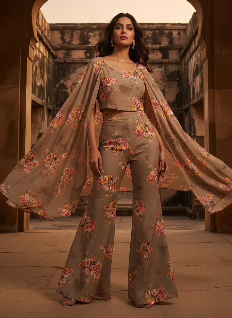 Fragrance Multitype Of Flower Digital Printed Fabric - Silk Crepe