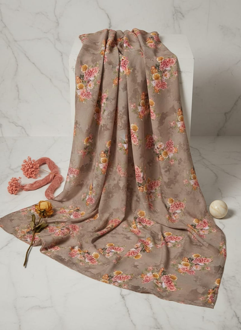 Fragrance Multitype Of Flower Digital Printed Fabric - Silk Crepe