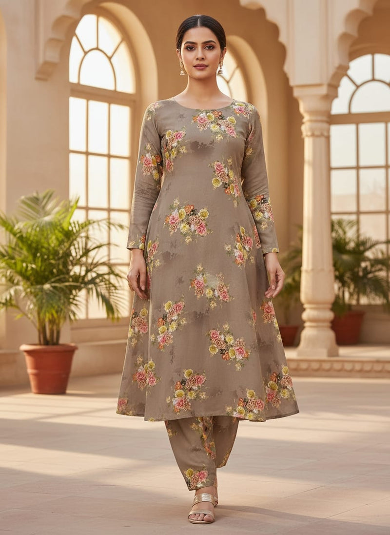 Lovely Yellow Roses With Jasmin Digital Printed Fabric - Poly Muslin
