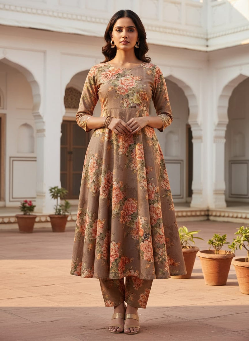 Lovely Yellow Roses With Jasmin Digital Printed Fabric - Cotton