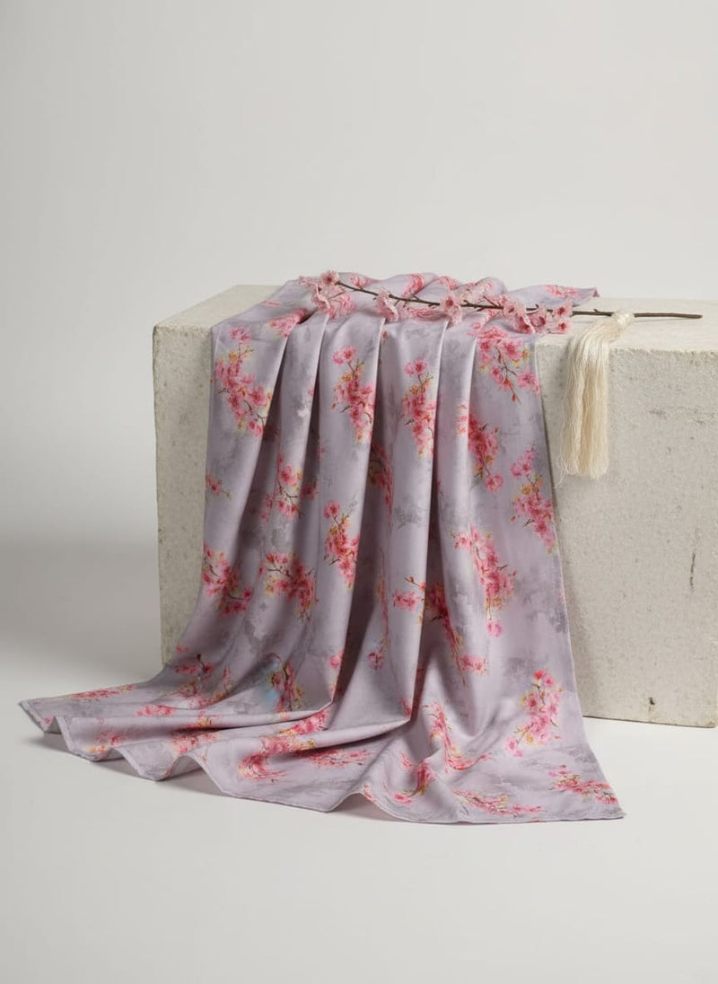 Tiny Pink Violet Floral Flower Digital Printed Fabric - Cotton